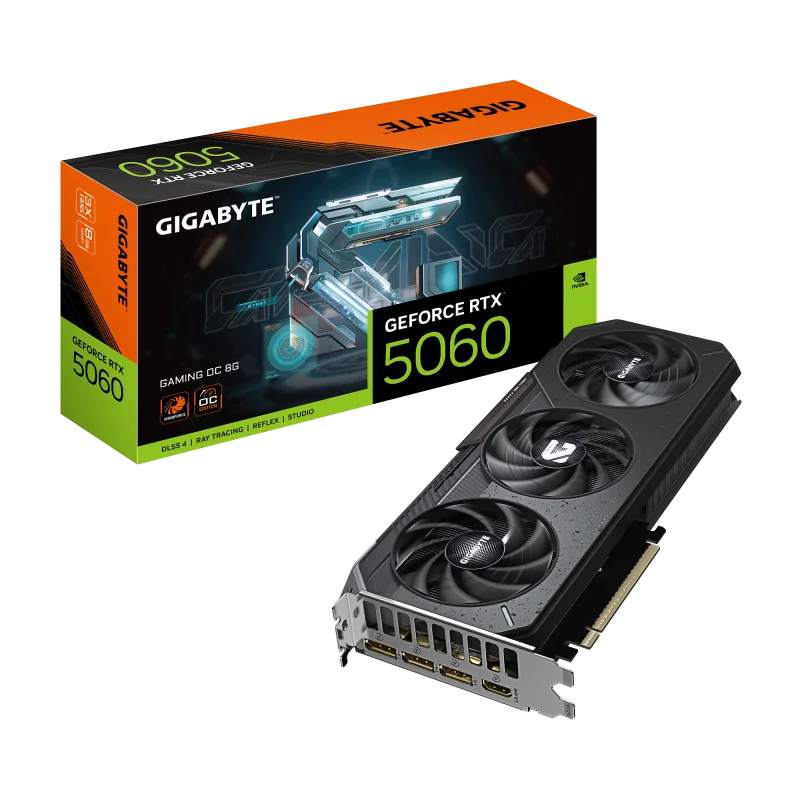 Placa Video GIGABYTE GEFORCE RTX 5060 GAMING OC 8GB GDDR7 128 bit, PCIE 5.0, 3x DP 1x HDMI Gigabyte