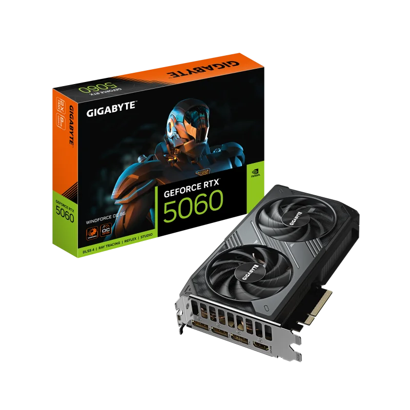 Placa Video GIGABYTE GEFORCE RTX 5060 WINDFORCE OC 8GB GDDR7 128 bit, PCIE 5.0, 3x DP 1x HDMI Gigabyte