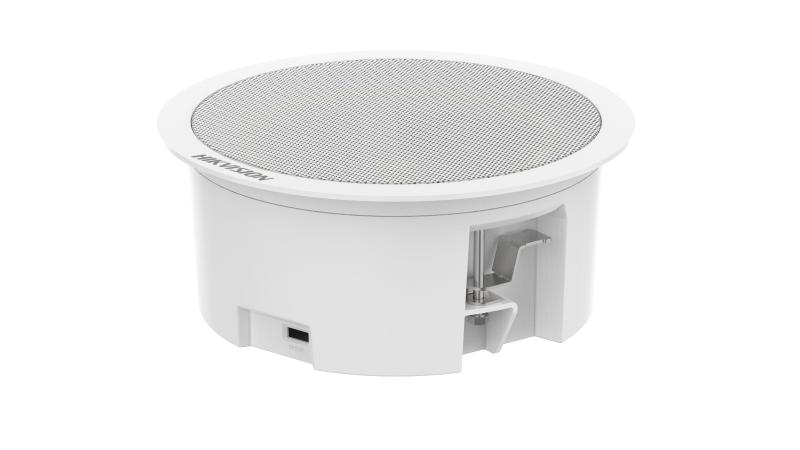 Difuzor de tavan Hikvision DS-QAZ0203G1-S, putere difuzor: 3W, senzitivitate: 93 dB, frecventa: 300 Hz to 15 kHz, SNR: 82 dB,