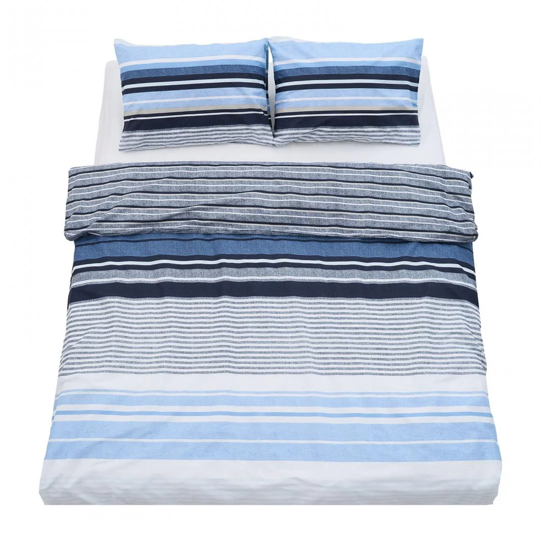 Lenjerie dubla,100% bumbac,4 piese, Azul Heinner