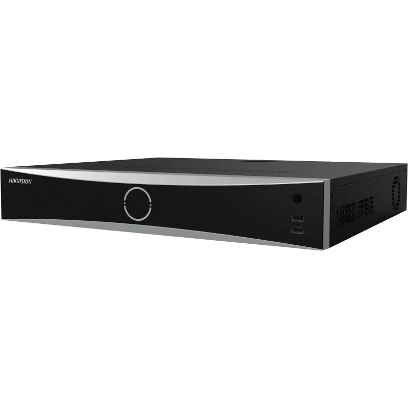 NVR Hikvision 16 canale DeepinMind IDS-7716NXI-M4/16P/X; 2-ch@32 MP/2- ch@24 MP/4-ch@12 MP/8-ch@8 MP/16-ch@4 MP, H.265+/H.265/H.264+/H.264, iesiri: 2x HDMI, 1x VGA, 1x CVBS BNC (1.0 Vp-p, 75 Ω), 4x SATA max 16TB pe HDD, AI by NVR: Facial recognition,