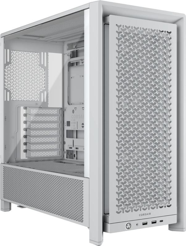 Carcasa CORSAIR FRAME 4000D RS Mid Tower ALB, Tempered Glass, Sloturi Expansiune 7 orizontale sau 3 verticale, Drive Bays: 2x