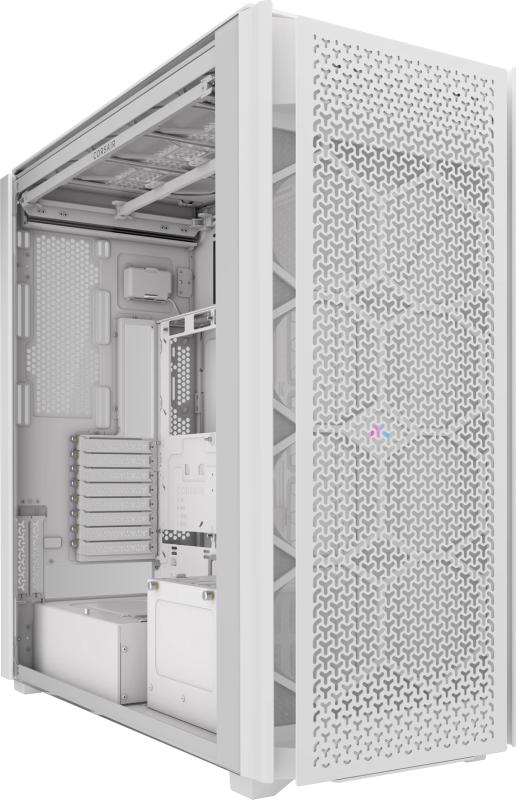 Carcasa CORSAIR 9000D AIRFLOW Super Full Tower RGB ALB, Tempered Glass, Sloturi Expansiune 8 orizontale sau 4 verticale+ vert