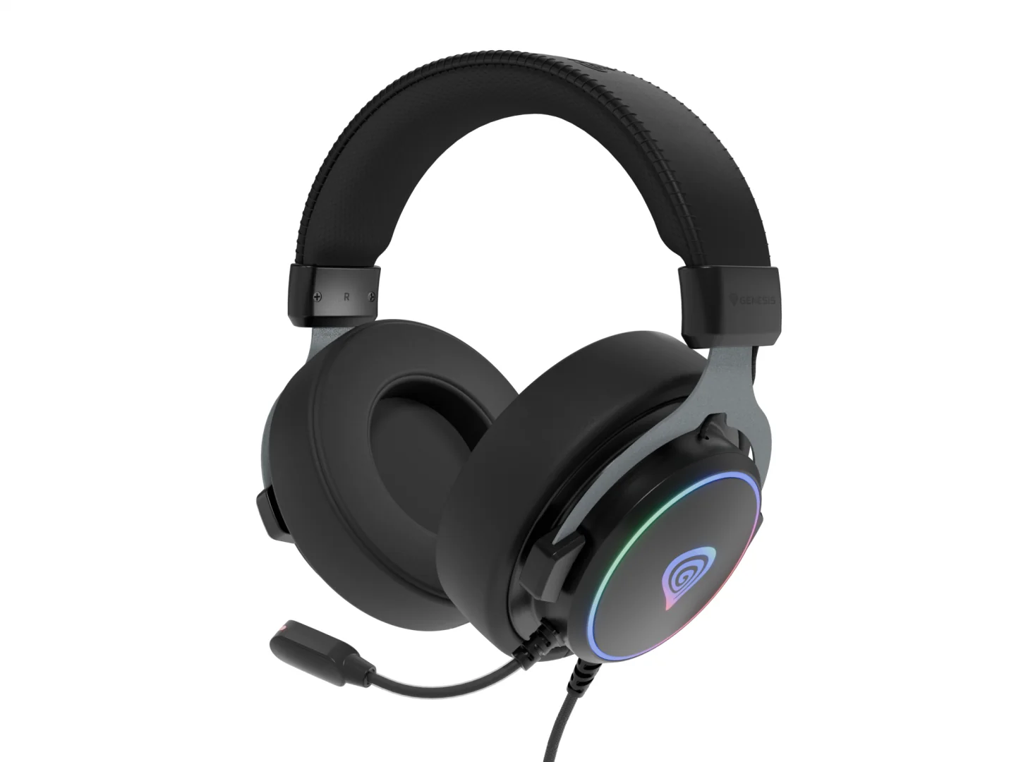 Casti gaming cu fir Genesis Neon 764, sunet 7.1 Surround, microfon, impendanta 32 ohm, frecventa raspuns 20 - 20.000 Hz, lungime cablu 220 cm, iluminare RGB, frecventa raspuns microfon 100 - 10000 Hz, sensibilitate microfon -42dB, impendanta microfon