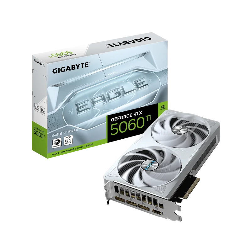 Placa Video GIGABYTE GEFORCE RTX 5060 TI EAGLE OC ICE 8GB GDDR7 128 bit, PCIE 5.0, 1x HDMI 3x DP