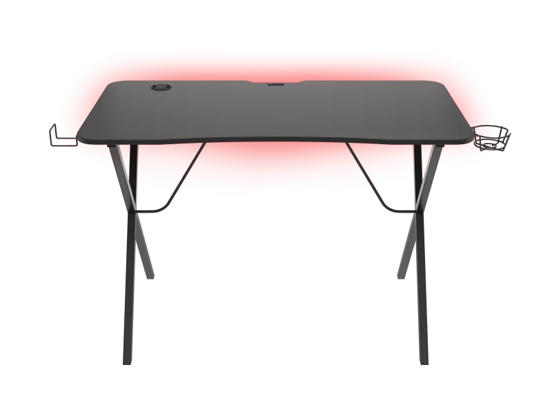 Birou gaming Genesis Holm 200, material MDF, greutate maxima suportata 55kg, 3 x porturi USB 3.0, iluminare RGB, management cabluri, ,negru