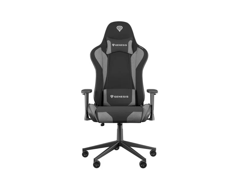 Scaun gaming Genesis Nitro 440 G2, material Synthetic PU + Textil, reglabil pe inaltime, greutate maxima suportata 120 kg, inaltime scaun reglabil 45- 52 cm, sezut si spatar textil ajustabil 150°, dimensiuni roti 60mm,  negru/gri