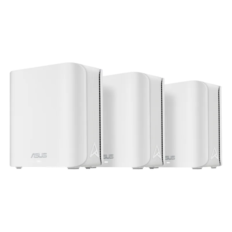 Asus Zen WIFI dual-band whole-home coverage, BD4 (W-3-PK), Network Standard: IEEE 802.11a, IEEE 802.11b, IEEE 802.11g, WiFi 4 (802.11n), WiFi 5 (802.11ac), WiFi 6 (802.11ax), WiFi 7 (802.11be) IPv4, IPv6, internal antenna x 4, Transmit/Receive: 2.4 GHz 2