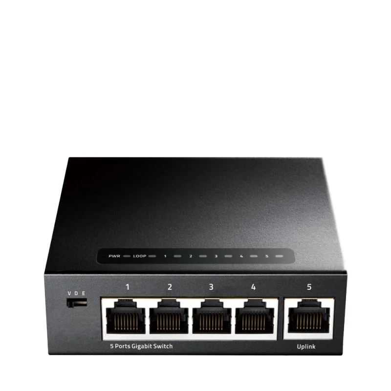 CUDY 5-Port Gigabit Ethernet Switch, 5 10/100/1000M RJ45 Ports, IGMP Snooping, Loop Detection/Prevention, 802.1p/DSCP QoS, Desktop Metal Case, Power Saving, Plug & Play, Wall-Mount