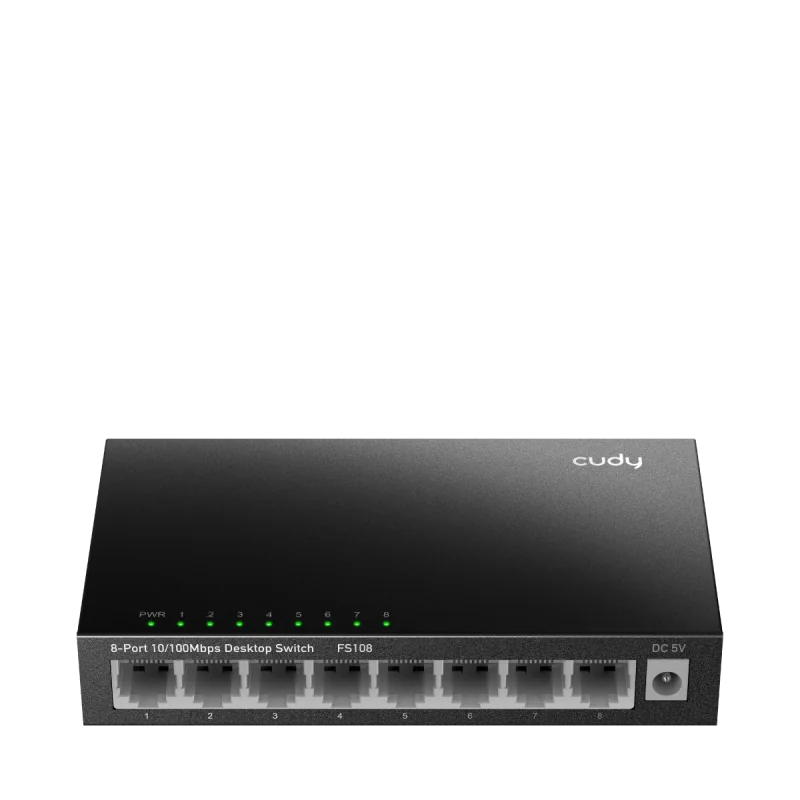 CUDY 8-Port 10/100 Mbps Desktop Switch, 8 10/100M RJ45 Ports, Loop Detection, Metal Case, Power Saving, Plug & Play, Wall-Mount