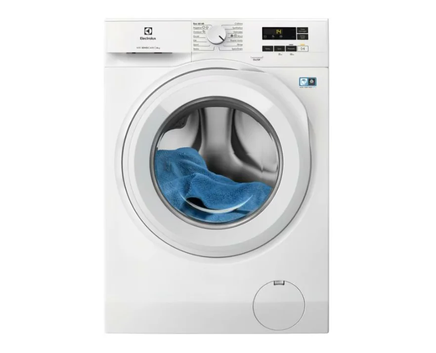 Masina de spalat rufe Electrolux EW6F1481E, 8 kg, 1400 rpm, Clasa A, Motor Inverter cu MagnetPermanent, Display LED, SensiCare, TimeManager, Alb