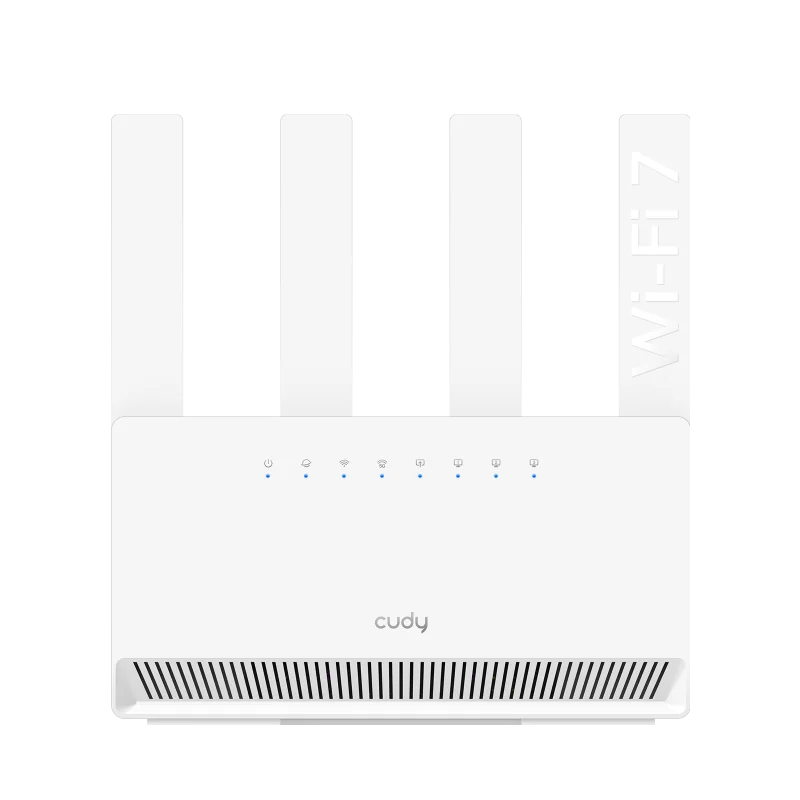 CUDY Router BE3600 Gigabit Dual Band Wi-Fi 7, Chipset Broadcom, standard 802.11be/ax/ac/a/b/g/n, 2882Mbps la 5GHz + 688Mbps la 2.4GHz, 4 x porturi 10/100/1000Mbps, 4 x 5dBi antene fixe, WiFi router/AP/ Repeater/WISP Mode, PPTP/L2TP/OpenVPN/WireGuard,