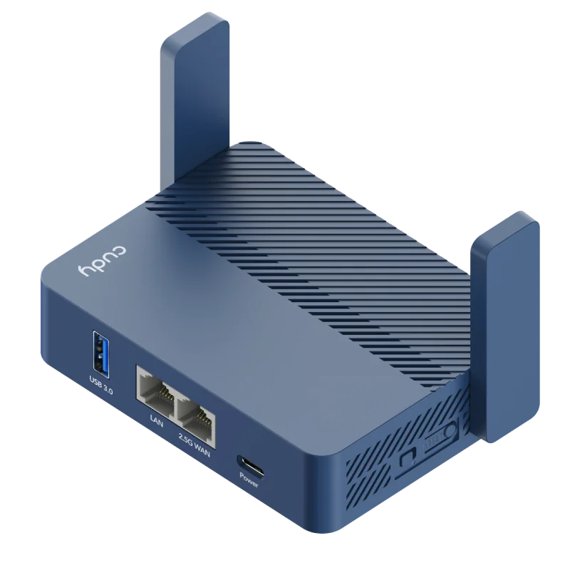 CUDY AX3000 2.5G Wi-Fi 6 Router with USB, Dual-Band, 2.5G WAN+GE LAN, 802.11ax/ac/a/b/g/n,  2402Mbps at 5GHz + 574Mbps at 2.4GHz, 1 USB3.0, MU-MIMO, DDNS, Zerotier/Wireguard/OpenVPN/IPSec/L2TP/PPTP VPN, Zerotier, DNS over Cloudflare/Google/Quad9, IPv6,