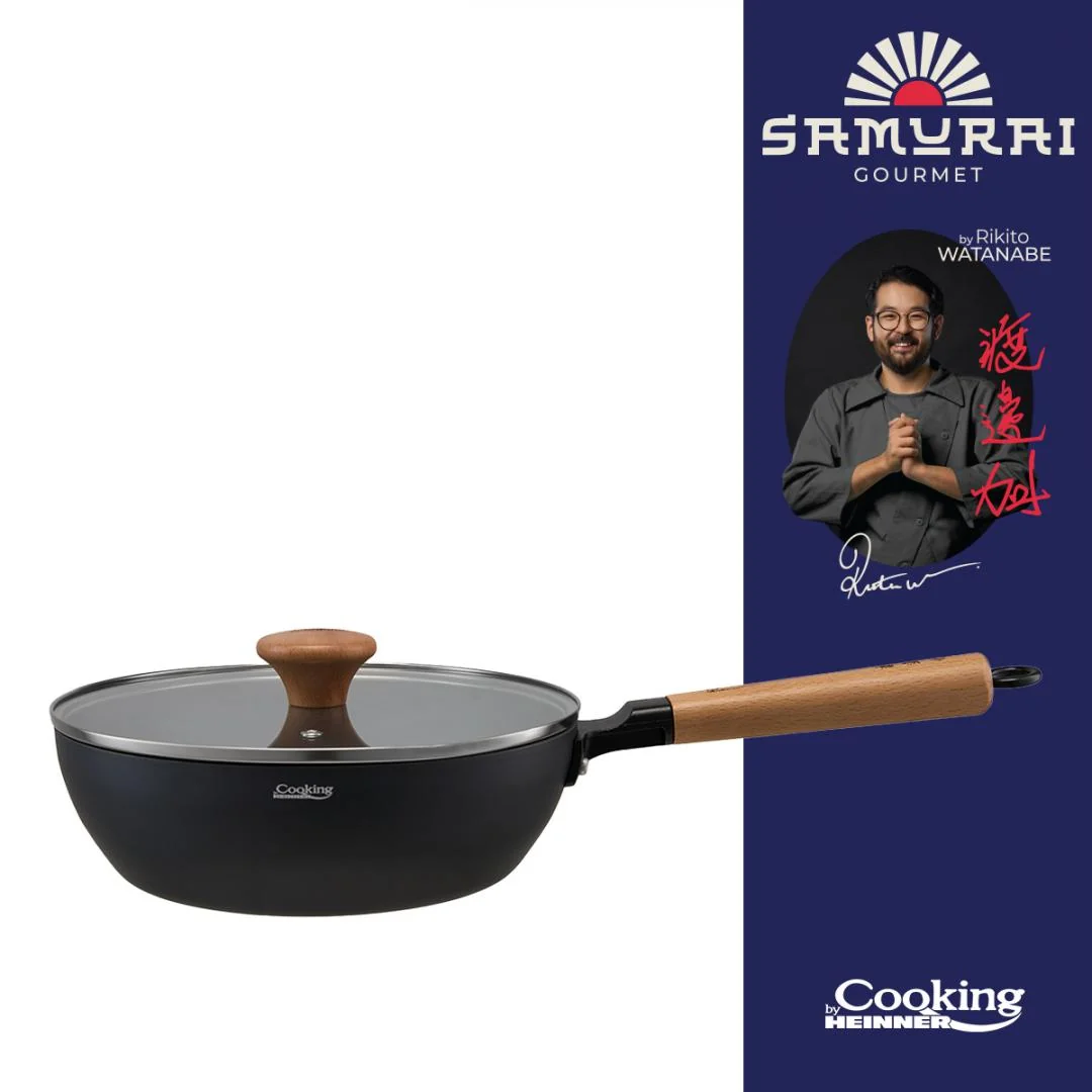 TIGAIE WOK + CAPAC 24X7.5 CM, RIKITO WATANABE, SAMURAI GOURMET, COOKING BY HEINNER