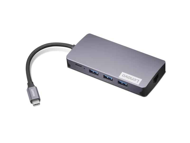 Lenovo 150 USB-C Travel Dock; Port de incarcare: 1 x Type-C; Input Power (in W): 45W/65W/100W/135W / Output Power (in W): Max 100W; Porturi USB: 3 x USB-A /1 x USB-C; Dimensiuni (L x D x H): 142 x 82 x 23mm; Greutate: 172g; Garantie; 1 an