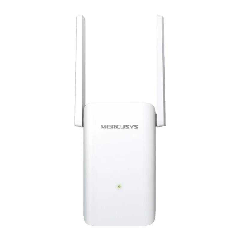 AX3000 Wi-Fi Range Extender SPEED: 574 Mbps at 2.4 GHz + 2402 Mbps at 5 GHz SPEC: 2× Fixed External Antennas, 1× Gigabit Port, Wall Plugged, 1024 QAM, OFDMA FEATURE: MERCUSYS APP, WPS/Reset Button, Signal Indicator, Range Extender/Access Point mode,