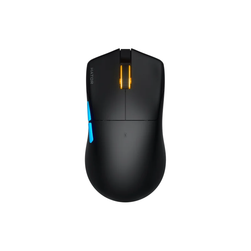 Mouse gaming wireless Hator Pulsar 3 PRO, polling rate pana la 1000Hz, senzor Optical PixArt PAW 3950, rezolutie maxima 30000 DPI, switch HATOR® Optical 100M, side switch Kailh 3M, durata de viata baterie in wireless mode pana la 120 de ore, negru