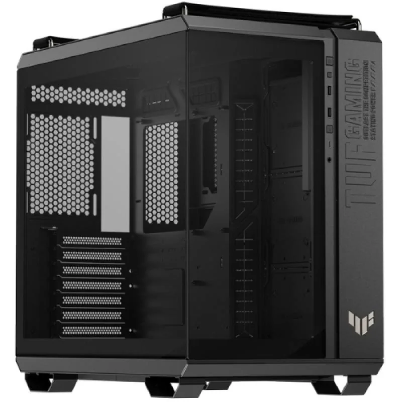 Carcasa ASUS TUF GAMING GT502 HORIZON Mid Tower ARGB NEGRU, Tempered Glass, Sloturi Expansiune 8+ 3 aditional verticale, Drive Bays: 2x3.5" 2x2.5", Ventilatoare Suportate: 4 (spate: 1x120mm, sus: 3x120mm sau 2x140mm), Format Placa De Baza Suportat: