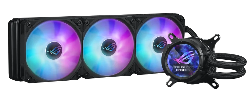 Cooler CPU ASUS ROG Strix LC III 360 ARGB LCD BLACK 3x Fan Slots 120mm, Speed: 800-2200 RPM, 36dB, Intel: LGA 1700, 1200, 115x, AMD: AM5,AM4