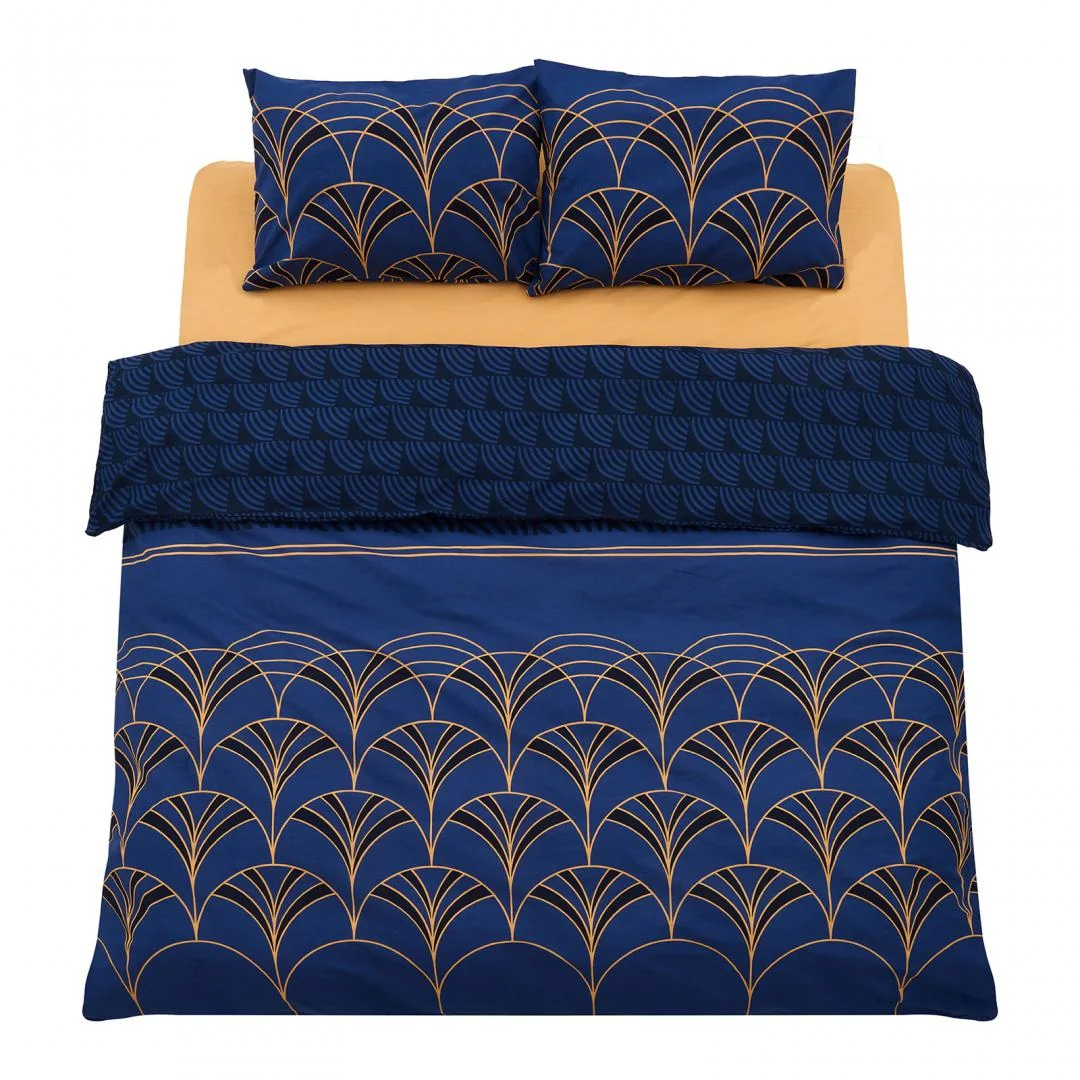 Lenjerie kingsize, bumbac,132 TC, Wave Heinner