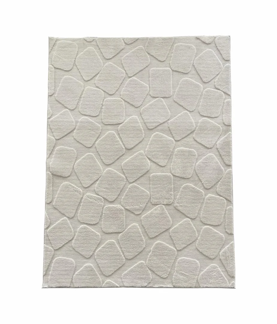 Covor, model in relief,Stone,160x230 Crem