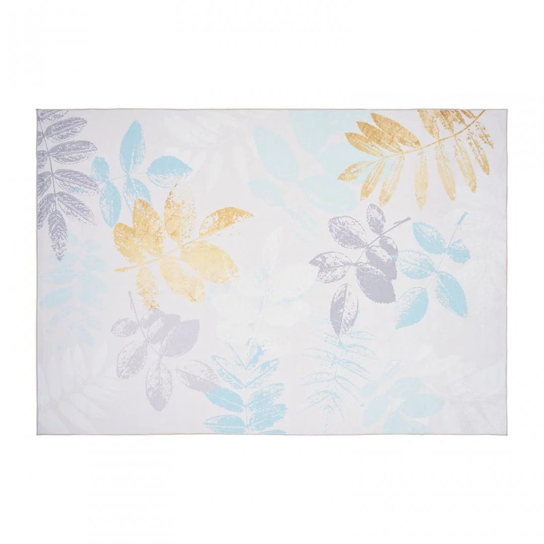 Covor printat, LEAFS 160x230 cm, lavabil cu spate antialunecare, inaltime fir 3mm