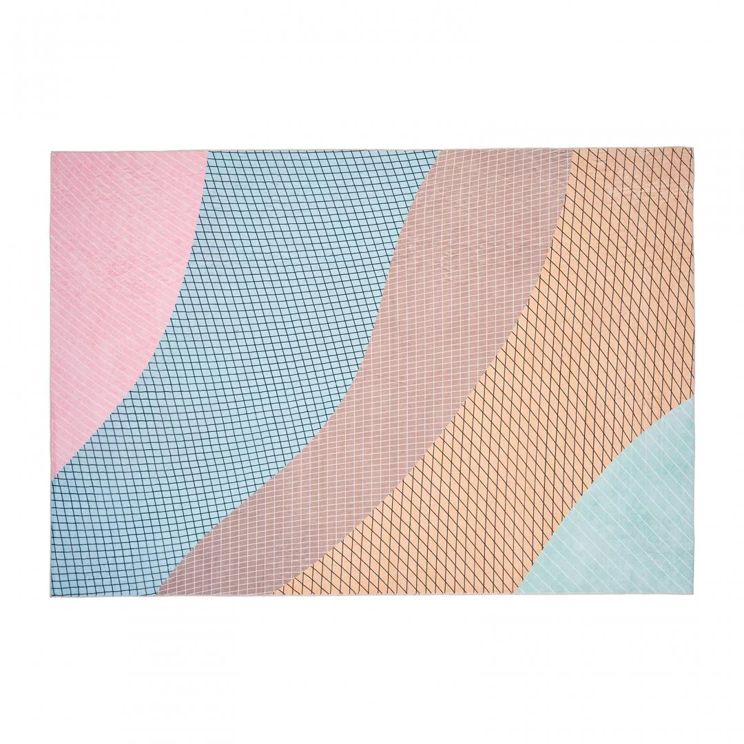Covor printat, RAINBOW  200x300 cm, lavabil cu spate antialunecare, inaltime fir 3mm