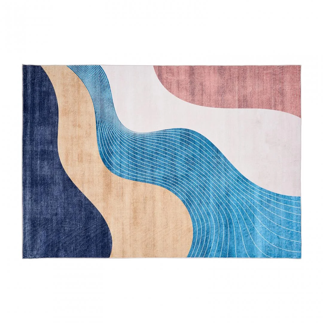 Covor printat, FLOW  160x230 cm, lavabil cu spate antialunecare, inaltime fir 3mm