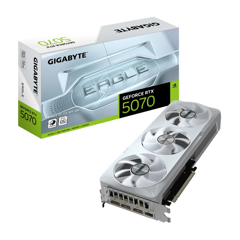Placa Video GIGABYTE GEFORCE RTX 5070 EAGLE OC ICE SFF 12GB 192 bit, PCIE 5.0, 3x DP 1x HDMI