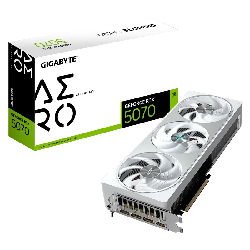 Placa Video GIGABYTE GEFORCE RTX 5070 AERO OC 12GB GDDR7 192 bit, PCIE 5.0, 3x DP 1x HDMI
