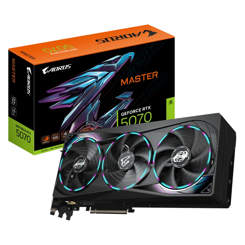 Placa Video GIGABYTE AORUS GEFORCE RTX 5070 MASTER 12GB GDDR7 192 bit, PCIE 5.0, 3x DP 1x HDMI