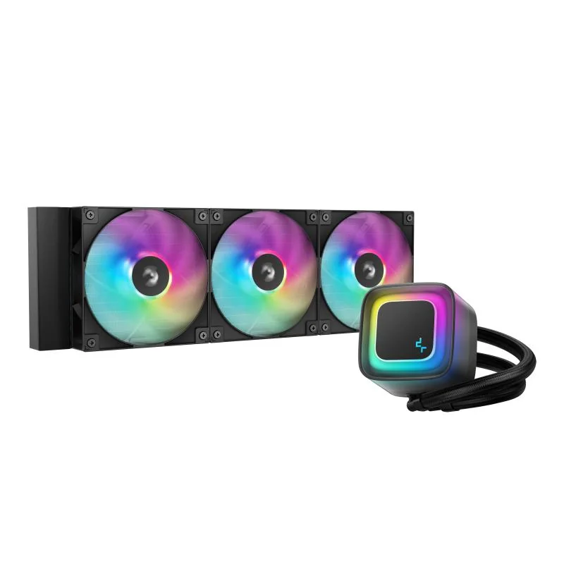 Cooler Procesor DEEPCOOL LE360 V2 ARGB NEGRU, marime radiator 402mm, 3 ventilatoare ARGB, Viteza ventilatoare 500-2100 RPM +/- 10%, Viteza pompa: 2500-3400 +/- 10%, Suport AMD: AM4/AM5, suport INTEL: LGA1851/1700/1200/1151/1150/1155, Airflow: 75.89 CFM