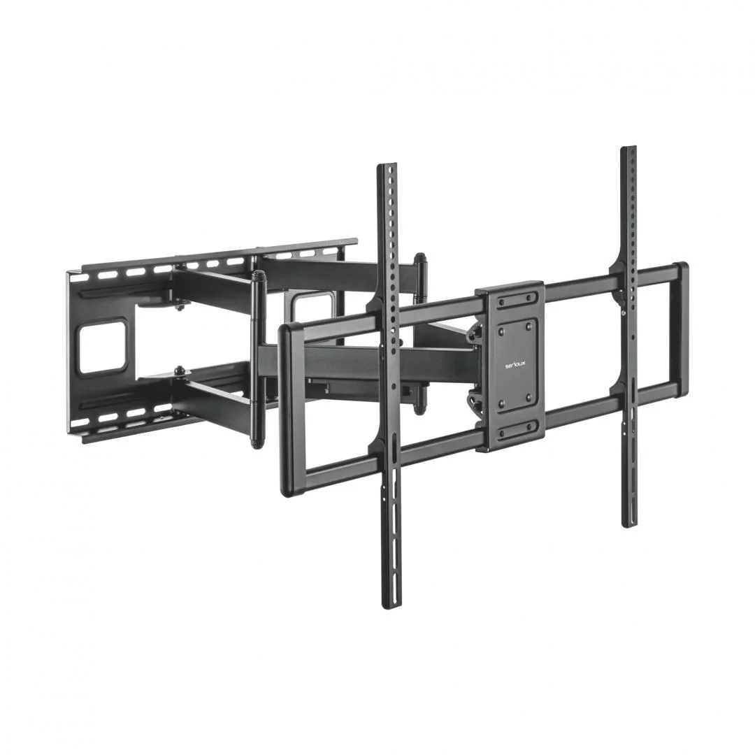 Suport TV Serioux Reglabil 60-120" 120kg Fit Screen Size 37"-90" VESA Compatible 200x100 - 600x400 Weight Capacity 75kg Profile 70~422mm Tilt Range +5°~-15° Swivel Range +60°~-60° Screen Level +3°~-3°