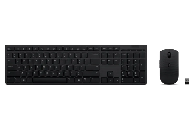 Lenovo Professional Wireless Rechargeable Combo Keyboard and Mouse - Overview and Service Parts; Mouse Resolution: 3-level Adjustable (default at 2400, 1600, 800) ; Levels can be configured via Lenovo Go Central Software up to 4000;Scrolling: 4-way