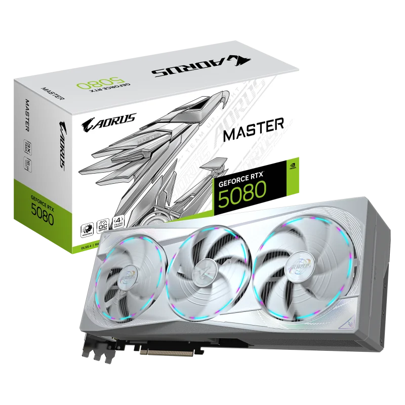 Placa Video GIGABYTE AORUS GEFORCE RTX 5080 MASTER ICE 16GB GDDR7 256 bit, PCIE 5.0, 3x DP 1x HDMI