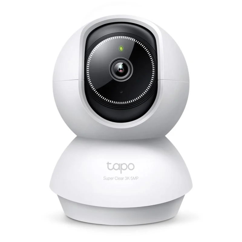 Pan/Tilt AI Home Security Wi-Fi Camera SPEC: 3K 5MP (2880×1620), 2.4 GHz, Horizontal 360º FEATURE: Pan/Tilt, Smart AI Detection and Notifications (motion, people, pets, cars, baby crying, abnormal sound), AI Smart Tracking, Sound and Light Alarm, Remote