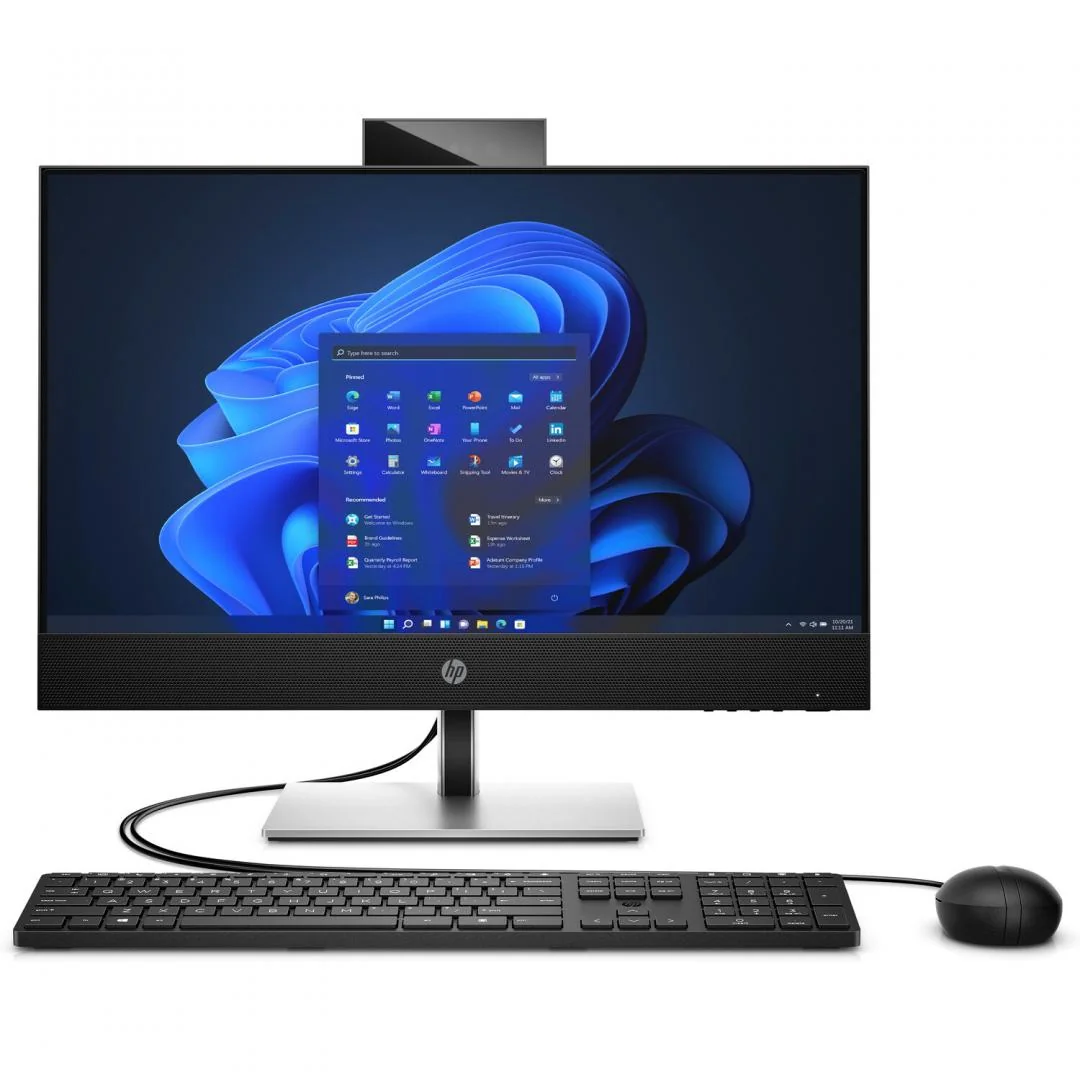 All-in-One HP ProOne440 G9  cu procesor Intel Core i5-14500T 14 Core (1.7 GHz, up to 4.8 GHz, 24MB), 16GB DDR5 4800MHz (1x16GB), 512GB M.2 2280 PCle NVMe, video  integrat Intel UHD Graphics, Free DOS, Black, 1yw