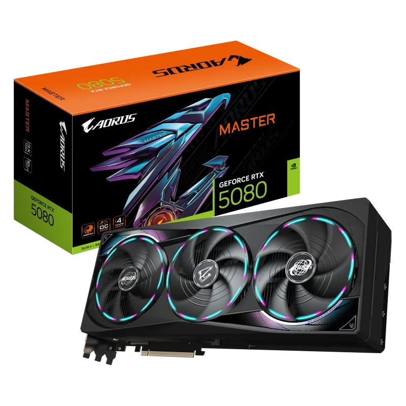 Placa Video GIGABYTE AORUS GEFORCE RTX 5080 MASTER 16GB GDDR7 256 bit, 3x DP 1x HDMI
