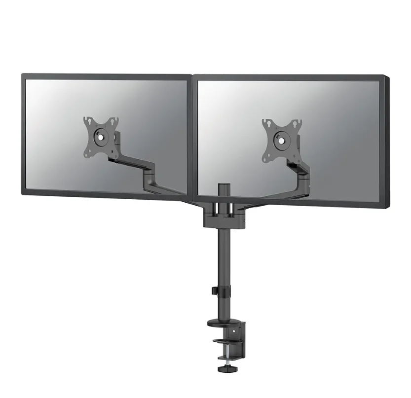 Brat dublu monitor Neomounts DS60-425BL2; pentru display-uri cu diagonale 17"-27", sistem de prindere VESA 75x75~100x100, greutate maxima suportata 8 - per ecrankg, tilt +90°, -30°, swivel +90°, -90°, rotate +360°, distanta fata de perete 128-460mm;