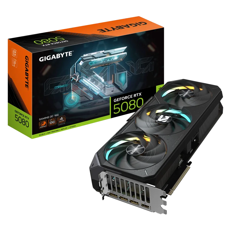 Placa Video GIGABYTE GEFORCE RTX 5080 GAMING OC 16GB GDDR7 256 bit, 3x DP 1x HDMI