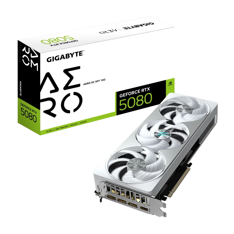 Placa Video GIGABYTE GEFORCE RTX 5080 AERO OC SFF 16GB GDDR7 256 bit, 3x DP 1x HDMI