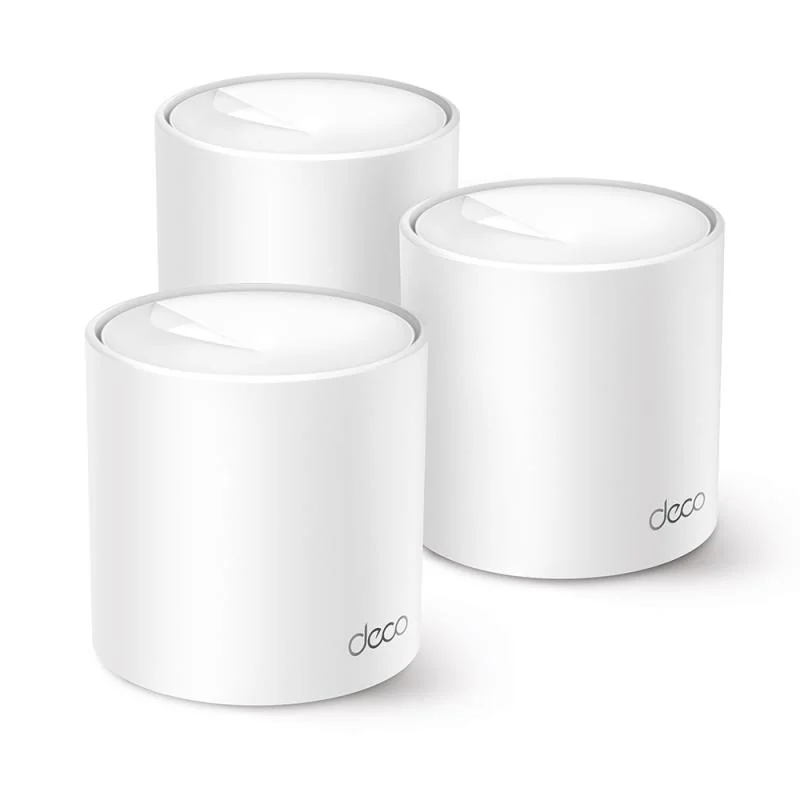 AX1500 Whole Home Mesh Wi-Fi 6 System SPEED: 300 Mbps at 2.4 GHz + 1201 Mbps at 5 GHz SPEC: Internal Antennas, 2× Gigabit Ports (WAN/LAN auto-sensing) FEATURE: Deco App, Router/AP Mode, IPv6, IPTV, Parental Controls, QoS, OFDMA, MU-MIMO, 1024-QAM, WPA3,