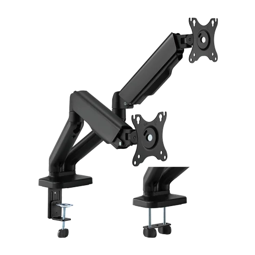 Braț pentru monitor cu contragreutate Material: Oțel, Plastic Tehnologie: Arc Suprafață finisaj : Vopsit electrostatic, Acoperire cu Pulbere Dimensiune compatibila ecran: 17"-32" Greutate maxima (pe ecran): 2~9 kg Compatibilitate VESA: 75x75, 100x100