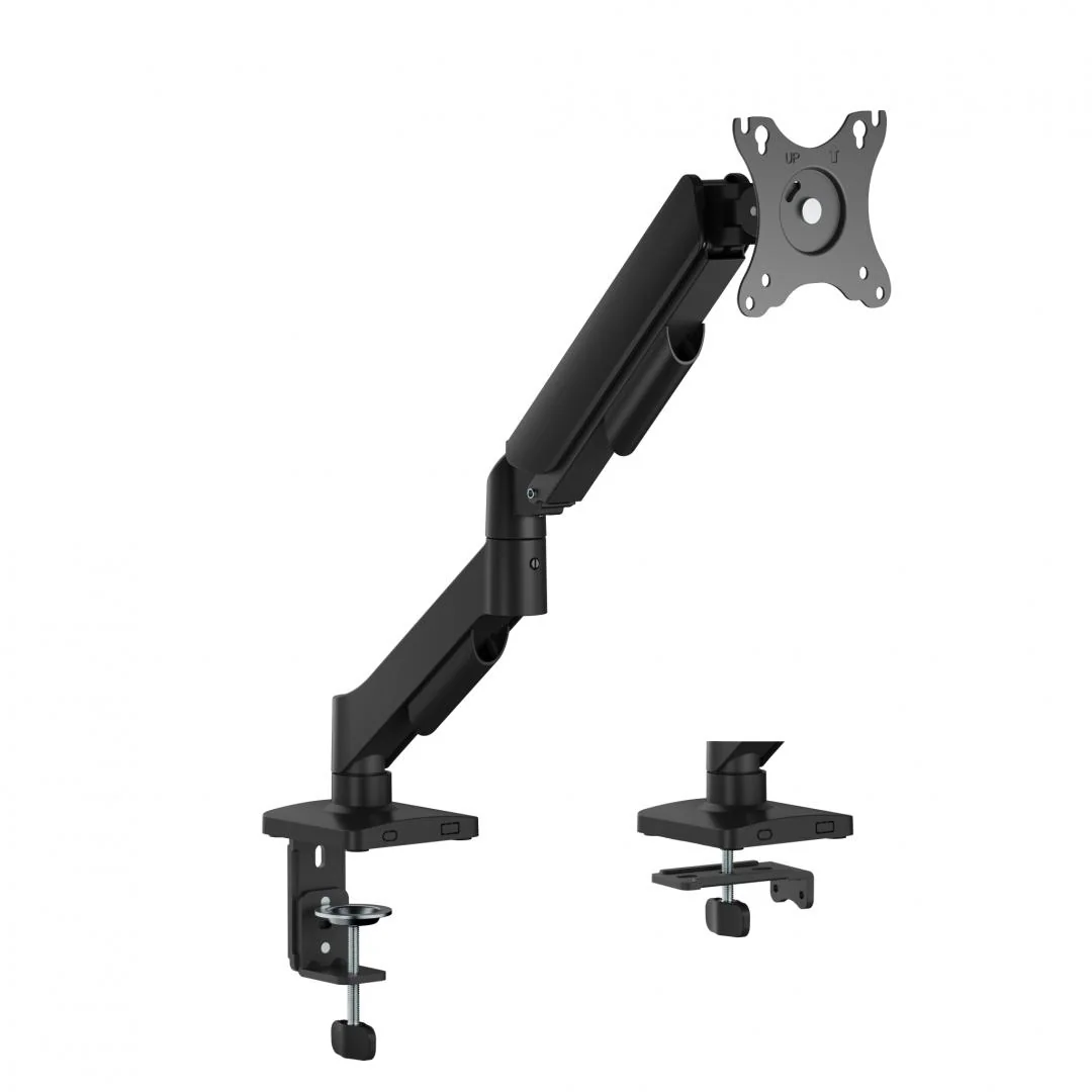 Braț pentru monitor cu contragreutate Material: Oțel, Plastic Tehnologie: Arc Suprafață finisaj : Vopsit electrostatic, Acoperire cu Pulbere Dimensiune compatibila ecran: 17"-32" Greutate maxima (pe ecran): 2~9 kg Compatibilitate VESA: 75x75, 100x100