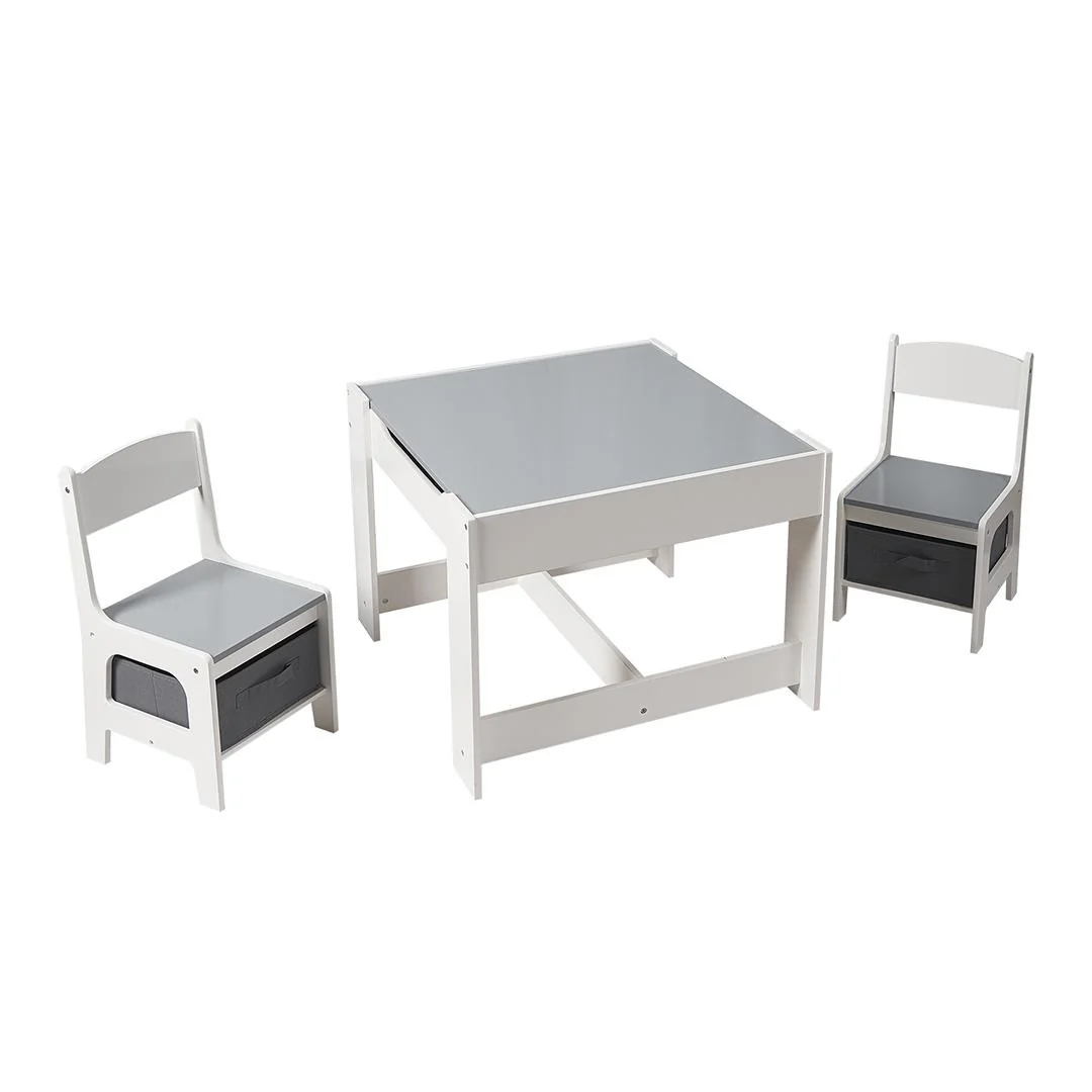 Set masuta si 2 scaune pentru copii , alb MDF, U-Grow U-Grow