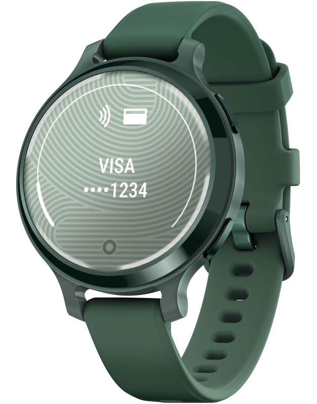 Ceas Garmin Lily 2 Active, display AMOLED, dimensiune afisaj 25,4 mm x 21,3 mm,rezolutie afisaj 240 x 201 pixeli, memorie 8GB