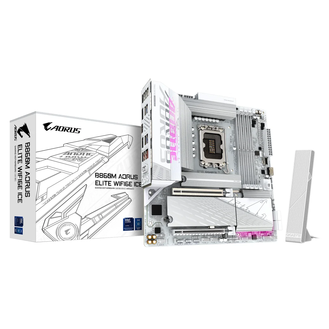 Placa de bază Gigabyte B860M AORUS ELITE WIFI6E ICE LGA1851