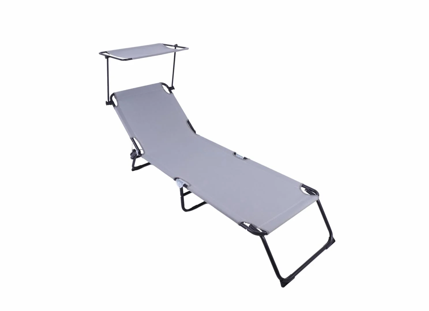 SEZLONG CU PARASOLAR 186X55X24CM GRI Heinner