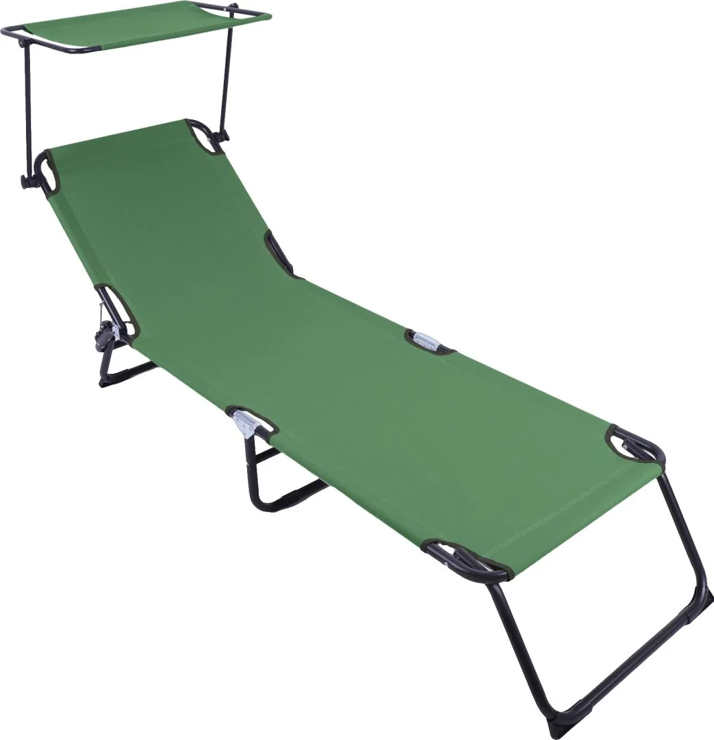 SEZLONG CU PARASOLAR 186X55X24CM VERDE Heinner
