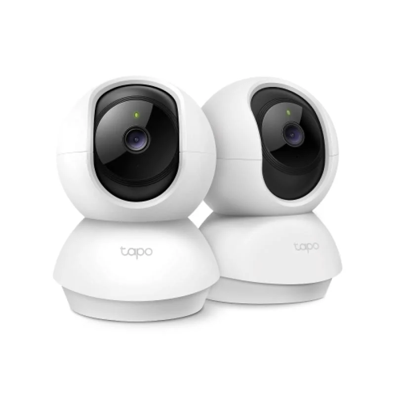 Pan/Tilt Home Security Wi-Fi Camera, 2-Pack SPEC: 2K (2304x1296), 2.4 GHz, Horizontal 360º FEATURE: Pan/Tilt, Smart AI Detection and Notifications (motion, people), Sound and Light Alarm, Remote Control, Two-Way Audio, Voice Control (Works with Google